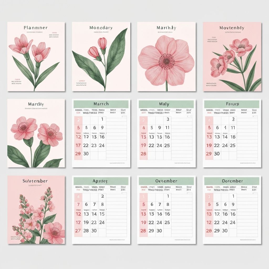 플로럴 월간 플래너